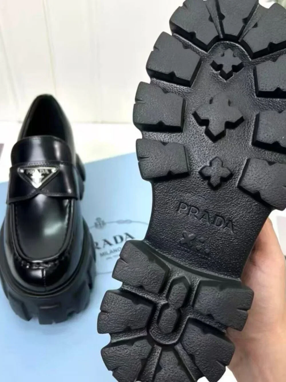 🐕Prada Triangle Logo Lug Sole Loafers - Picture 8 of 8